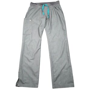 FIGS Kade Cargo Scrub Pants Womens Small Gray Stretch Medical Workwear